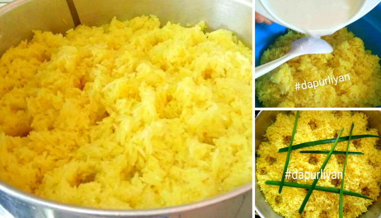 Cara Masak Pulut Kuning Sedap Lembut Guna Periuk Kukusan